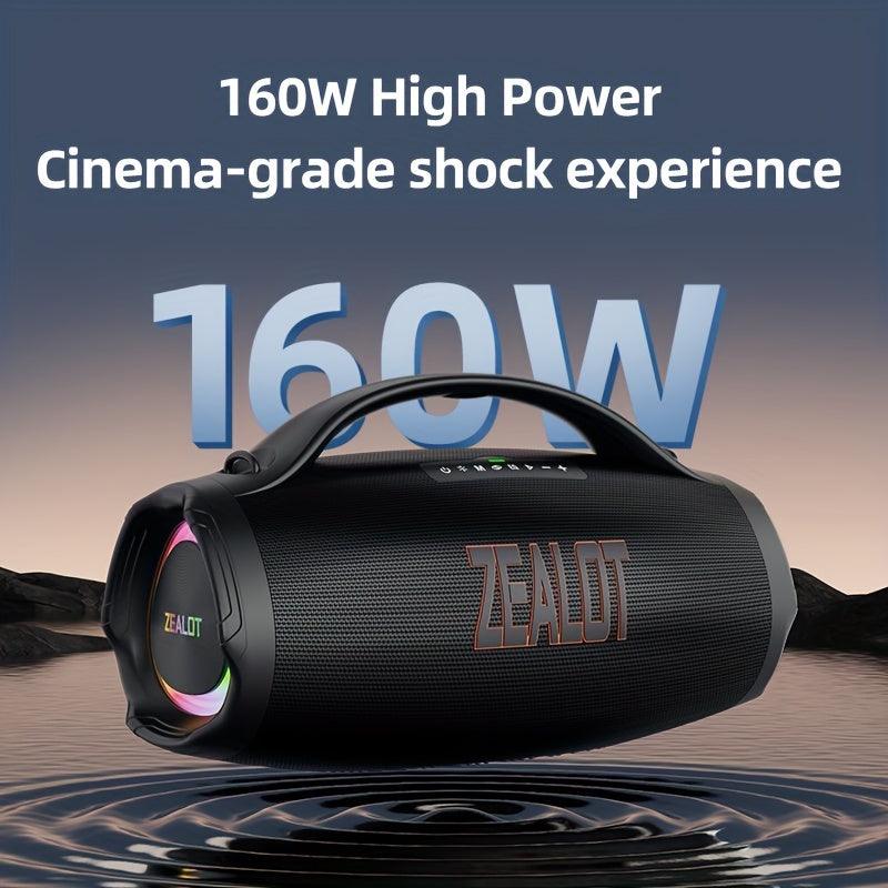 ZEALOT S98 160W High-Power Wireless Speaker with Stunning Subwoofer, 36000mAh Power Bank Function, 3EQ Modes for Unique Sound Experience, RGB Colorful Lighting, TF Card & AUX Playback, TWS Pairing, Ideal for Home Theater, Lar - al-zeb-store