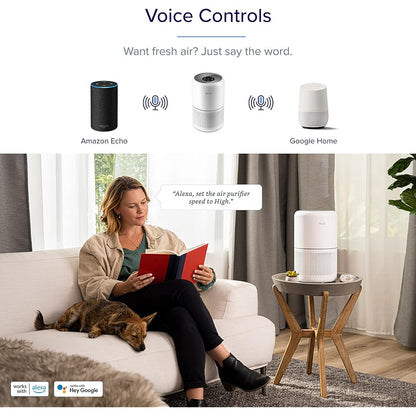 NEW Smart Wifi Air Purifier for Home Bedroom 100m², CADR 240m³/h, HEPA Filter with Air Quality Sensor, Air Frenshener, Alexa Control & Quiet Auto Mode, Removes Pollen Allergen Dust Odour, Core 300S