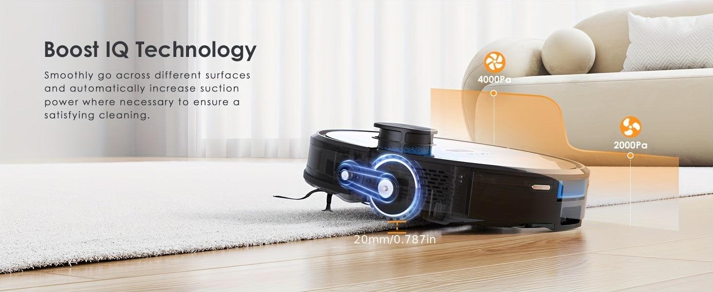 Lubluelu SL60Plus Robot Vacuum with Self-Charging Dock, Hands-Free Operation up to 60 Days, 4000pa Suction, WiFi & Smart App Control, Includes Mop Combo for Efficient Pet Hair & Hard Floor Cleaning, Features Y-Shaped Mopping, - al-zeb-store