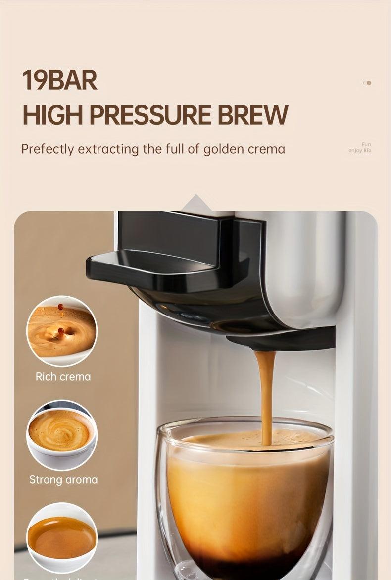 Cafelffe 4-in-1 Espresso Machine - Hot & Cold Automatic Capsule Coffee Maker, 19Bar Pressure, Compatible with Nespresso, Dolce Gusto Pods & ESEpods, Easy Clean, Perfect for Home Kitchen - Ideal Gift for Holidays - al-zeb-store