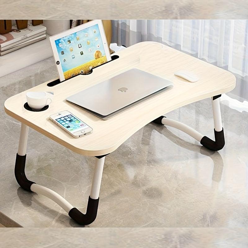 [Popular Choice] Versatile Foldable Laptop Desk with Cup Holder & Tablet Slot - Portable Bed Tray for Breakfast, Reading, Writing & Gaming on Couch or Sofa, Table, Eating, Lap Desk - al-zeb-store