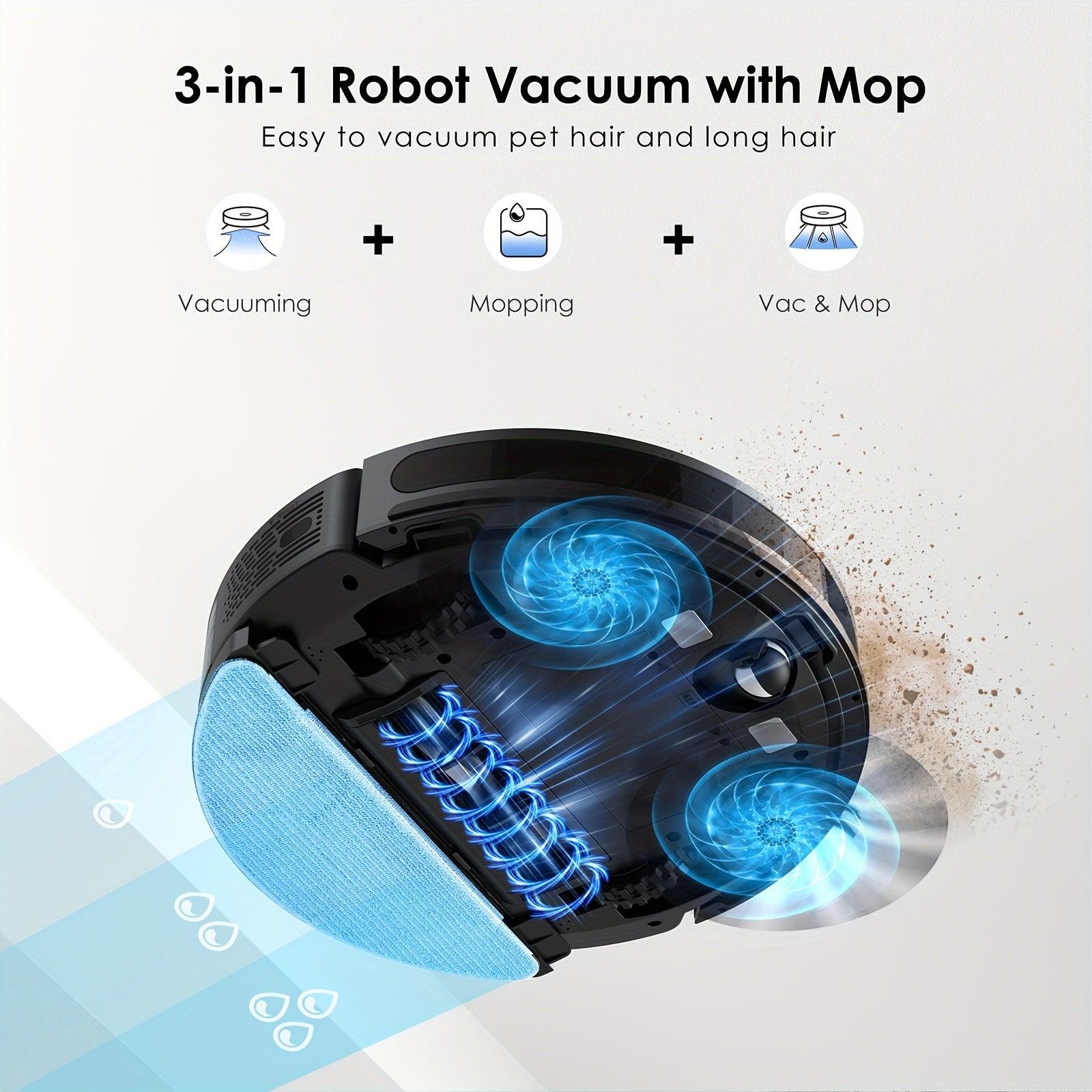 Lubluelu SL60Plus Robot Vacuum with Self-Charging Dock, Hands-Free Operation up to 60 Days, 4000pa Suction, WiFi & Smart App Control, Includes Mop Combo for Efficient Pet Hair & Hard Floor Cleaning, Features Y-Shaped Mopping, - al-zeb-store