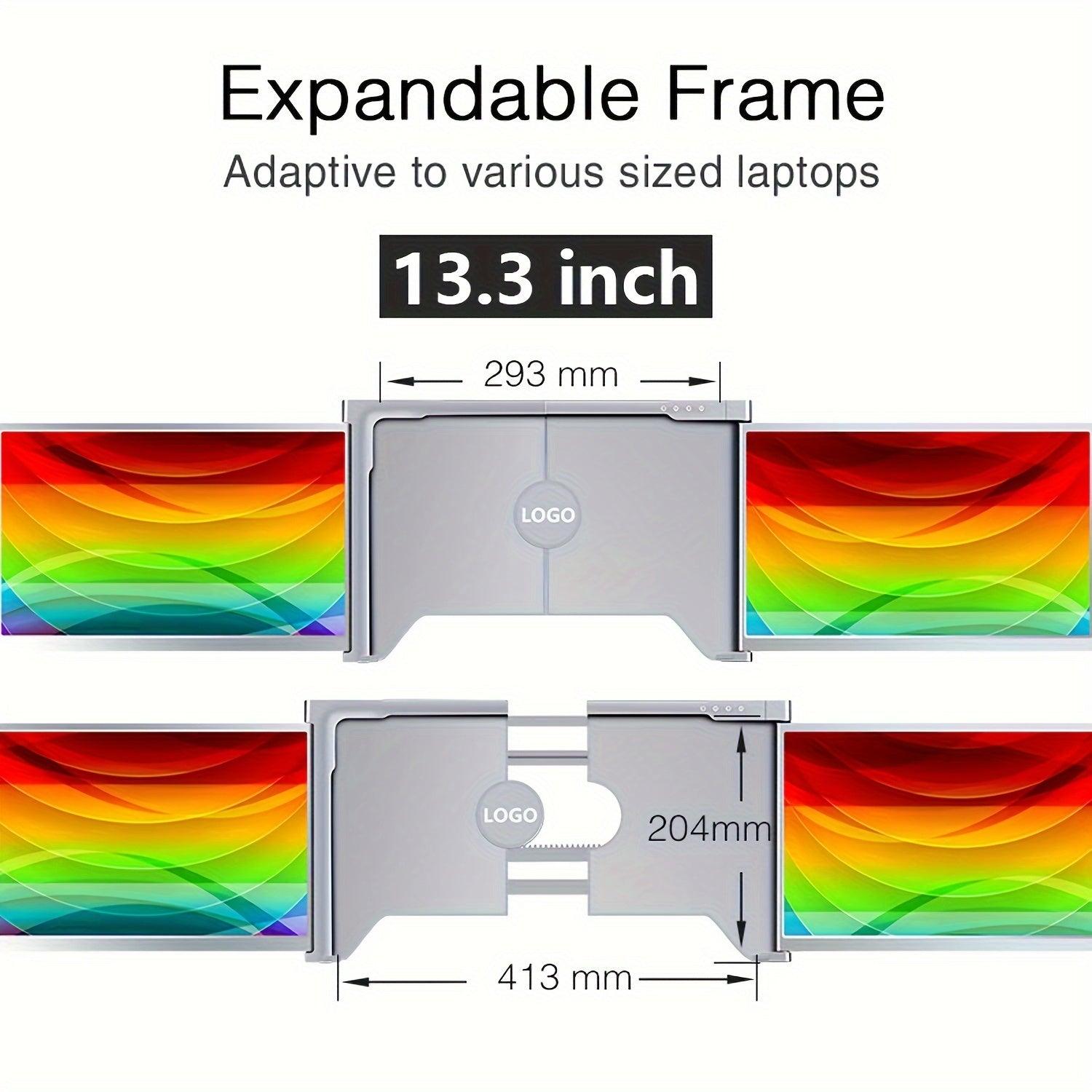 33.78cm Triple Monitor for Laptops - USB-C/USB-A Connector, 1080P FHD IPS Display, Freesync Premium, Matte Finish, Portable Screen Extender for Windows & MacOS, Compatible with 33.78-43.94cm Laptops - al-zeb-store