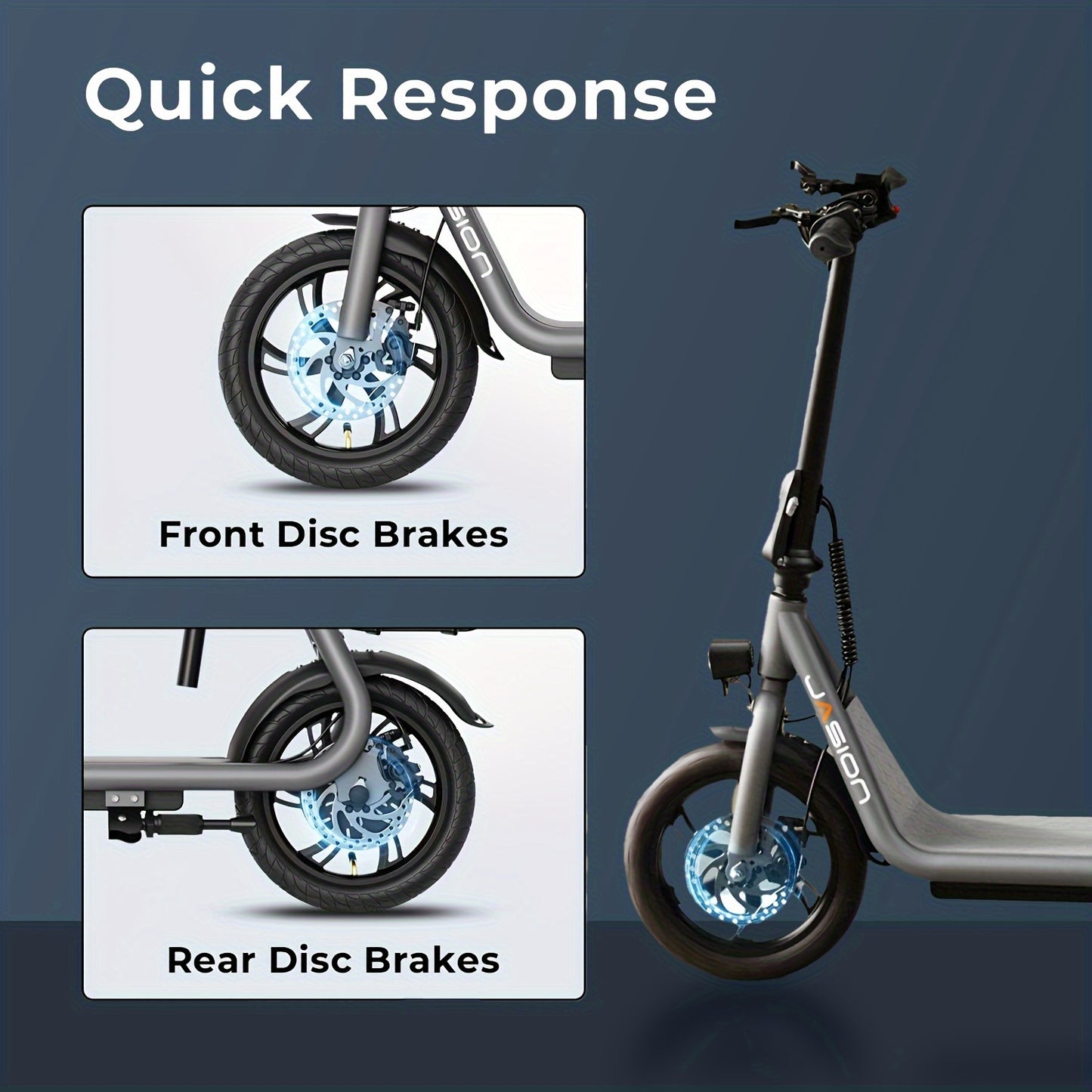 Jasion JS3 High-Power 500W Electric Scooter for Adults - Foldable, Dual Brakes, Up to 20 KM/H Speed, 20 Miles Range, Rechargeable Battery