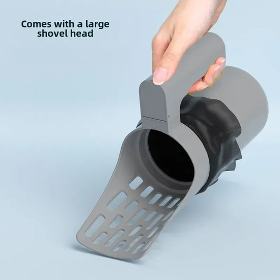 Large Capacity Double Compartment Cat Litter Scoop with Integrated Garbage Bin - Easy To Clean Design, Multifunctional Cat Scoop