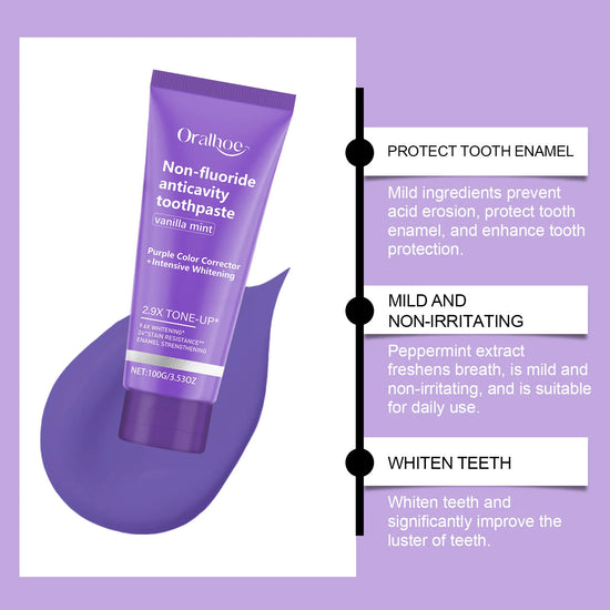 Whitening Purple Toothpaste Dental Color Corrector Remove Tartar Plaque Repair Gum Cleaning Bad Breath Tooth Brightening Powder