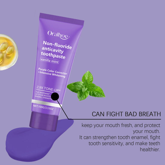 Whitening Purple Toothpaste Dental Color Corrector Remove Tartar Plaque Repair Gum Cleaning Bad Breath Tooth Brightening Powder