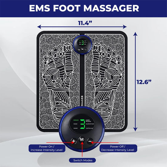 Intelligent foot massage pad 8 modes 19 levels of multifunctional foot massage fatigue relief massage instrument USB charging
