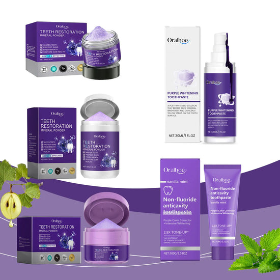 Whitening Purple Toothpaste Dental Color Corrector Remove Tartar Plaque Repair Gum Cleaning Bad Breath Tooth Brightening Powder
