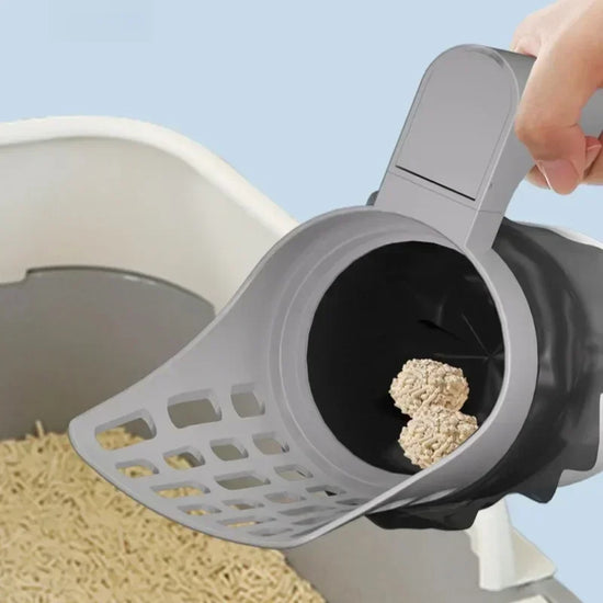 Large Capacity Double Compartment Cat Litter Scoop with Integrated Garbage Bin - Easy To Clean Design, Multifunctional Cat Scoop