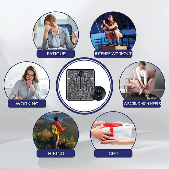 Intelligent foot massage pad 8 modes 19 levels of multifunctional foot massage fatigue relief massage instrument USB charging