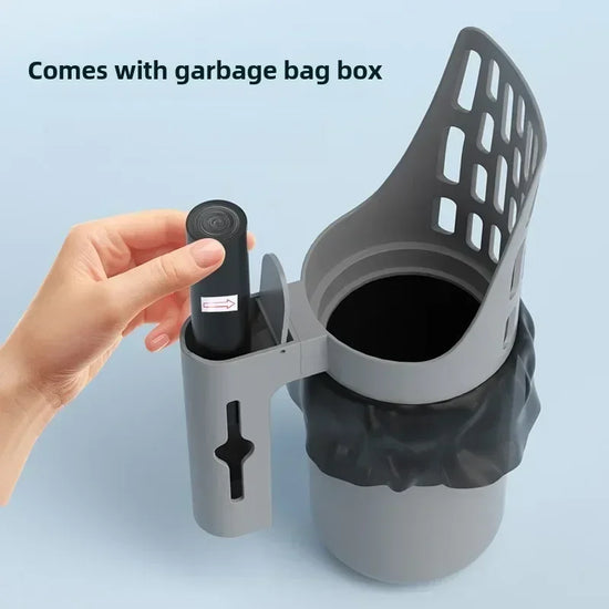 Large Capacity Double Compartment Cat Litter Scoop with Integrated Garbage Bin - Easy To Clean Design, Multifunctional Cat Scoop