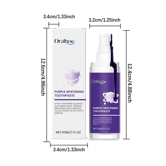 Whitening Purple Toothpaste Dental Color Corrector Remove Tartar Plaque Repair Gum Cleaning Bad Breath Tooth Brightening Powder