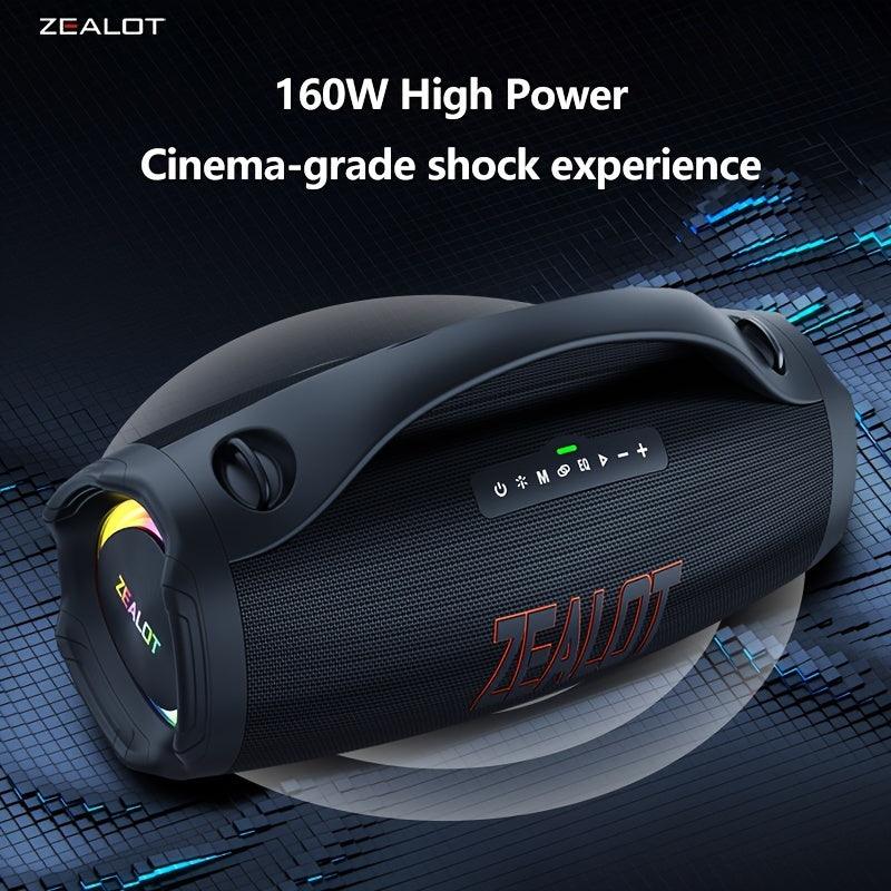 ZEALOT S98 160W Wireless Speakers, DSP Technology, Waterproof IPX 5, Outdoor Portable Subwoofer Speaker, Dual Pairing, Fast Charging, 36000mAh Battery, 60 Hours Playtime Loud Stereo. Charging Cable, Connect with Mobile Phone/ - al-zeb-store