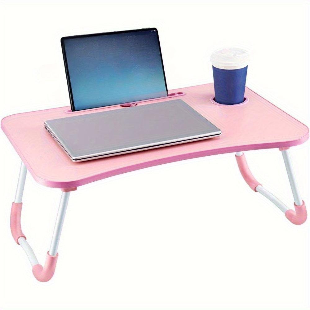 Laptop Bed Table 60 x 40 x 28cm Laptop Table Stand with Foldable Legs& Cup Slot Notebook Stand Computer laptop tray for Sofa Bed - al-zeb-store