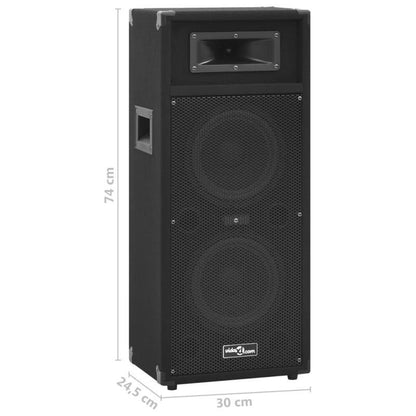 1 Pair High Power 1000W Dual Passive Stage Speakers, Plastic, Non-Waterproof, Black - al-zeb-store