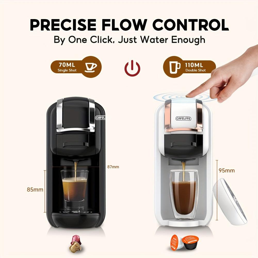 Cafelffe 4-in-1 Espresso Machine - Hot & Cold Automatic Capsule Coffee Maker, 19Bar Pressure, Compatible with Nespresso, Dolce Gusto Pods & ESEpods, Easy Clean, Perfect for Home Kitchen - Ideal Gift for Holidays - al-zeb-store