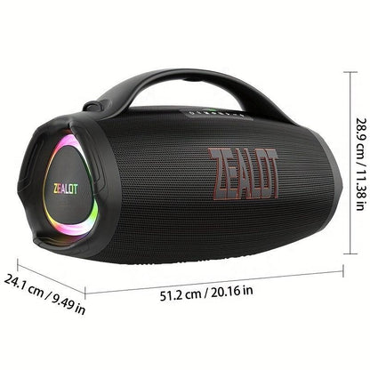 ZEALOT S98 160W Wireless Speakers, DSP Technology, Waterproof IPX 5, Outdoor Portable Subwoofer Speaker, Dual Pairing, Fast Charging, 36000mAh Battery, 60 Hours Playtime Loud Stereo. Charging Cable, Connect with Mobile Phone/ - al-zeb-store