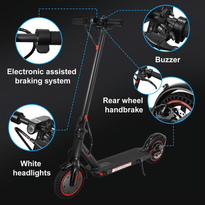 8.5-inch Adult Folding Electric Scooter With LED Display Screen, Motor Power Range Of 350W, A-grade 10.4Ah Lithium Battery, 3 Speed Modes, 15-30 Mile Range And 120kg Load, With Car Lock - al-zeb-store