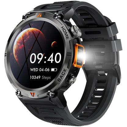 1pc INEYES KE3 Men'S Smartwatch, 3.68cm HD TFT Display, 300mAh Rechargeable Battery, USB Charging, 3ATM Water Resistant, Alloy Body, Silicone Strap, Call Function, Pedometer, LED Flashlight, Multiple Sports Modes, RTL8763EWE - al-zeb-store