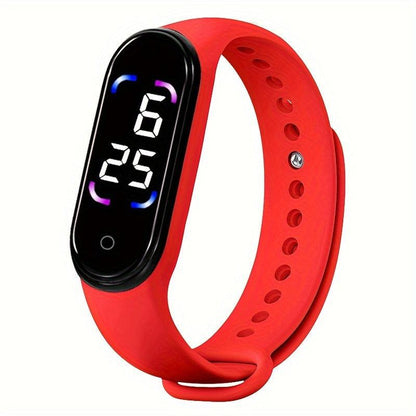 Stylish LED Touch Screen Sports Watch, Silicone Band, Non-Waterproof, Digital Display, Battery Operated, Outdoor Sports Essential Accessories, Men And Women with The Same Temperament Sense - al-zeb-store