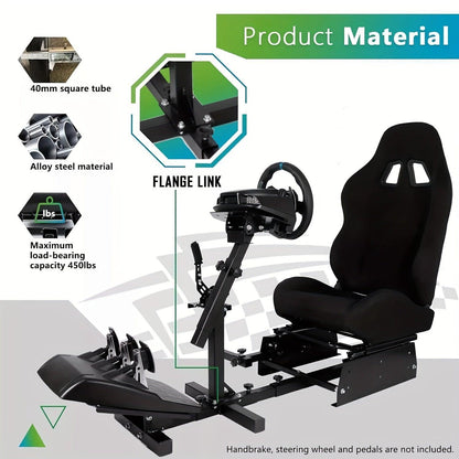 Minneer Racing Cockpit Stable Wheel Stand With Black Seat Adjustable Fit For Logitech G27 G29 G920, Thrustmaster T80 T150 Without Wheel, Pedals, And Shifter - al-zeb-store