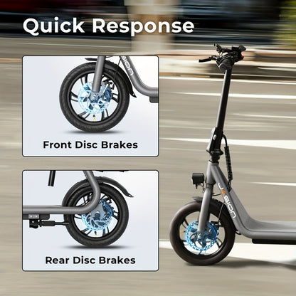 Jasion JS3 High-Power 500W Electric Scooter for Adults - Foldable, Dual Brakes, Up to 20 KM/H Speed, 20 Miles Range, Rechargeable Battery