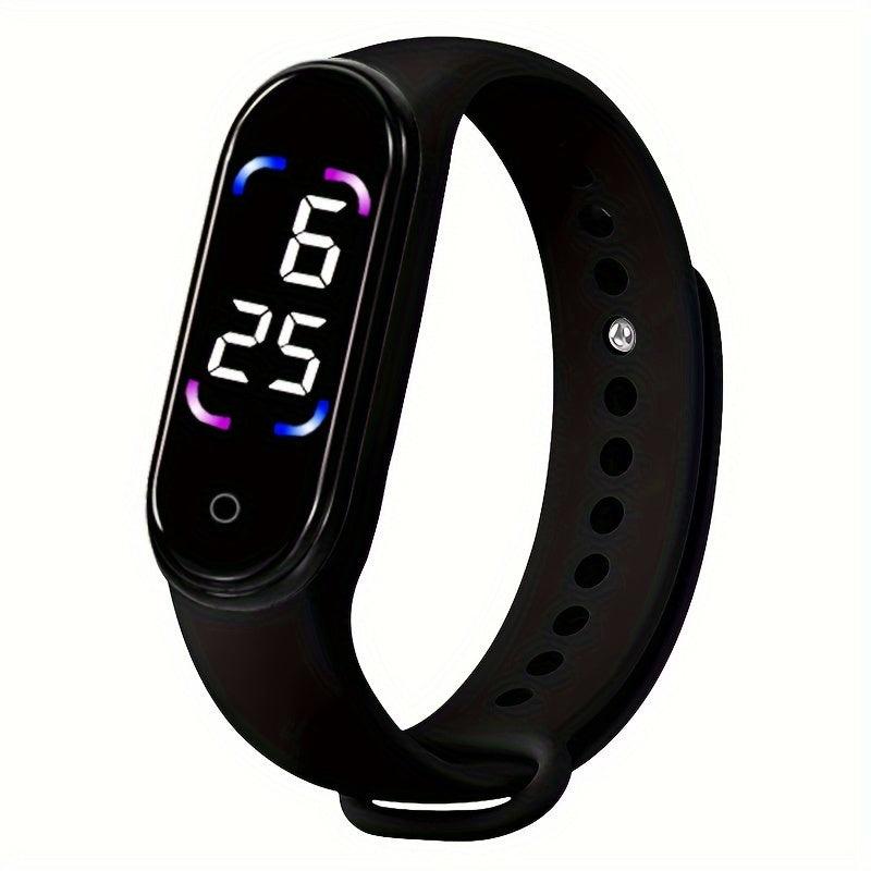 Stylish LED Touch Screen Sports Watch, Silicone Band, Non-Waterproof, Digital Display, Battery Operated, Outdoor Sports Essential Accessories, Men And Women with The Same Temperament Sense - al-zeb-store