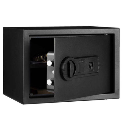 Steel Home Security Safe with Programmable Biometric Fingerprint Lock, Secure Cash, Jewelry, ID Documents, 14 L, Black, 35 cm W x 24. 9 cm D x 24. 9 cm H - al-zeb-store