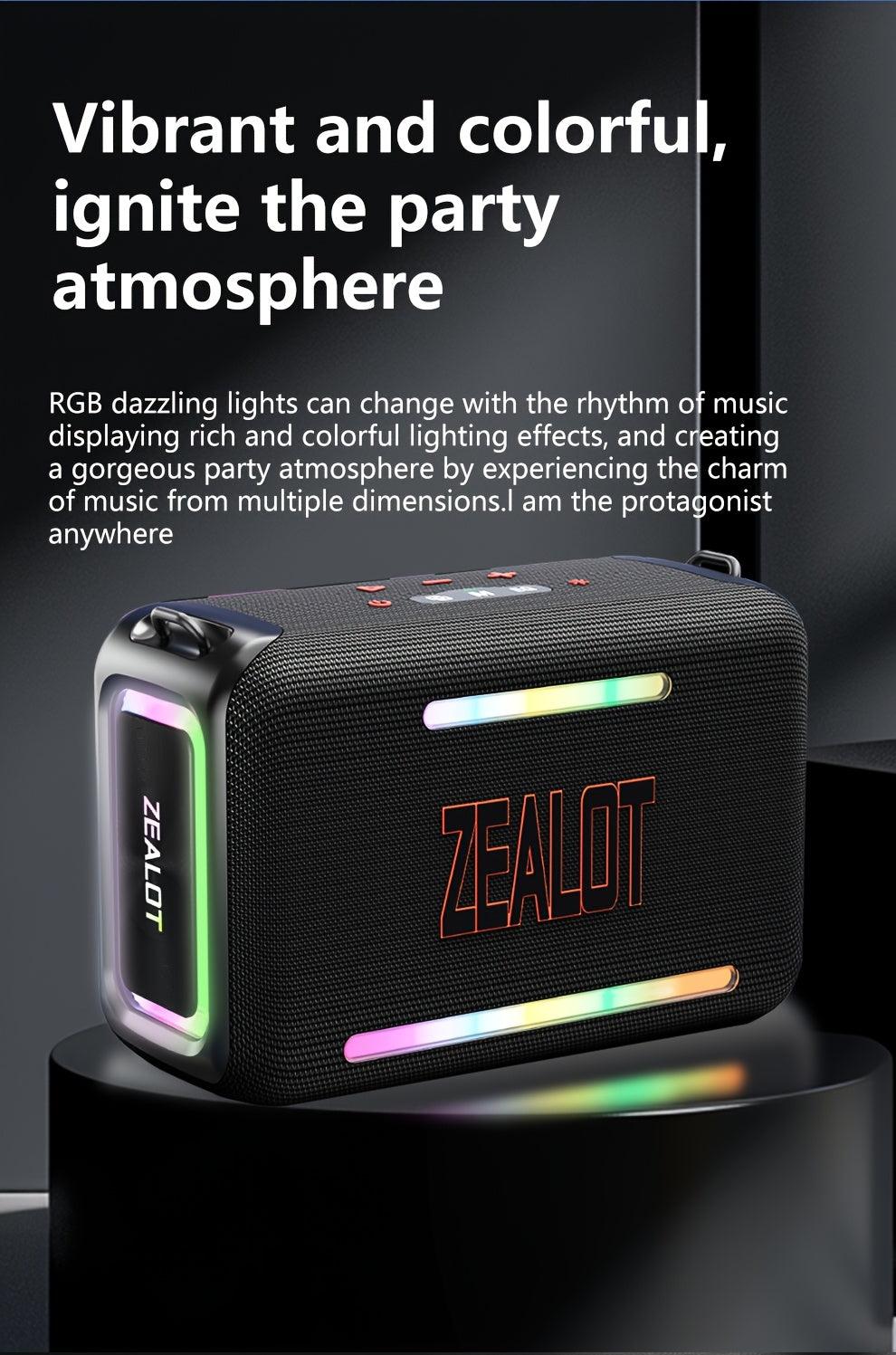 1pc ZEALOT S95 Portable Wireless Speaker, 120W Stereo Sound, 24000mAh Battery, 36H Playtime, IPX-5 Waterproof, Dual Pairing, HiFi Quality, 4 Speaker System, USB Rechargeable, for Home, Car, Outdoor, with App Control & Bass En - al-zeb-store