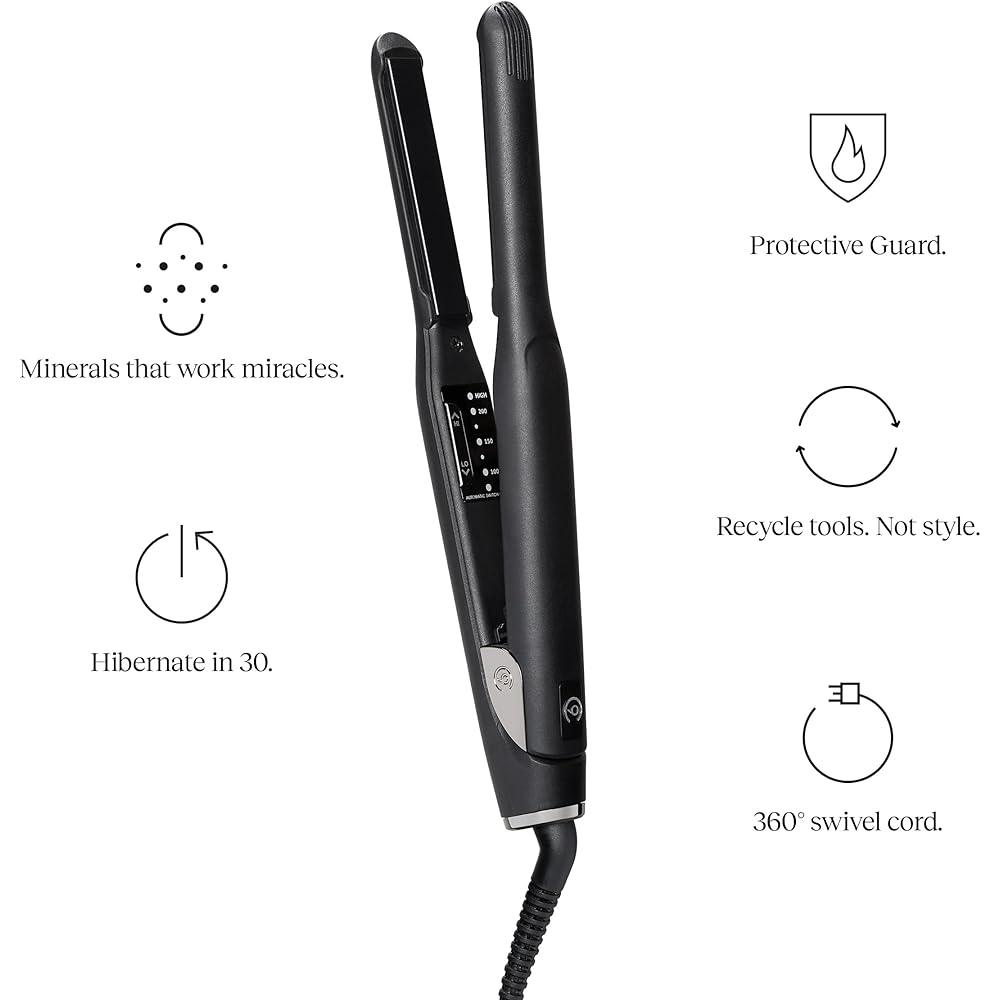 2024-New The Oriinal Mini Iron Hair Straihtener | Ceic Floatin Plates Variable Temperature Control 100°C to 200°C | Swivel Pivot Cord Quick Heat Smooth Sleek Results | Sprin Flex Technoloy - al-zeb-store