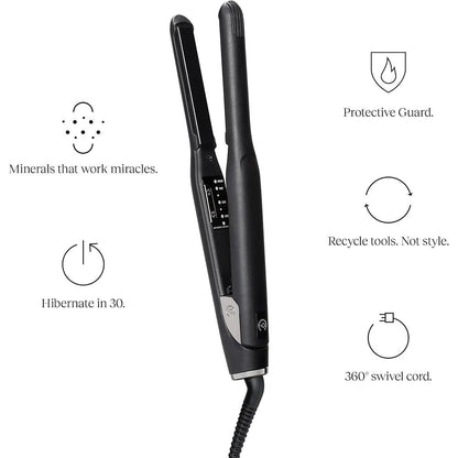 2024-New The Oriinal Mini Iron Hair Straihtener | Ceic Floatin Plates Variable Temperature Control 100°C to 200°C | Swivel Pivot Cord Quick Heat Smooth Sleek Results | Sprin Flex Technoloy - al-zeb-store