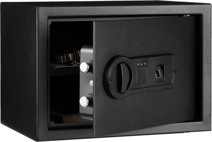 Steel Home Security Safe with Programmable Biometric Fingerprint Lock, Secure Cash, Jewelry, ID Documents, 14 L, Black, 35 cm W x 24. 9 cm D x 24. 9 cm H - al-zeb-store