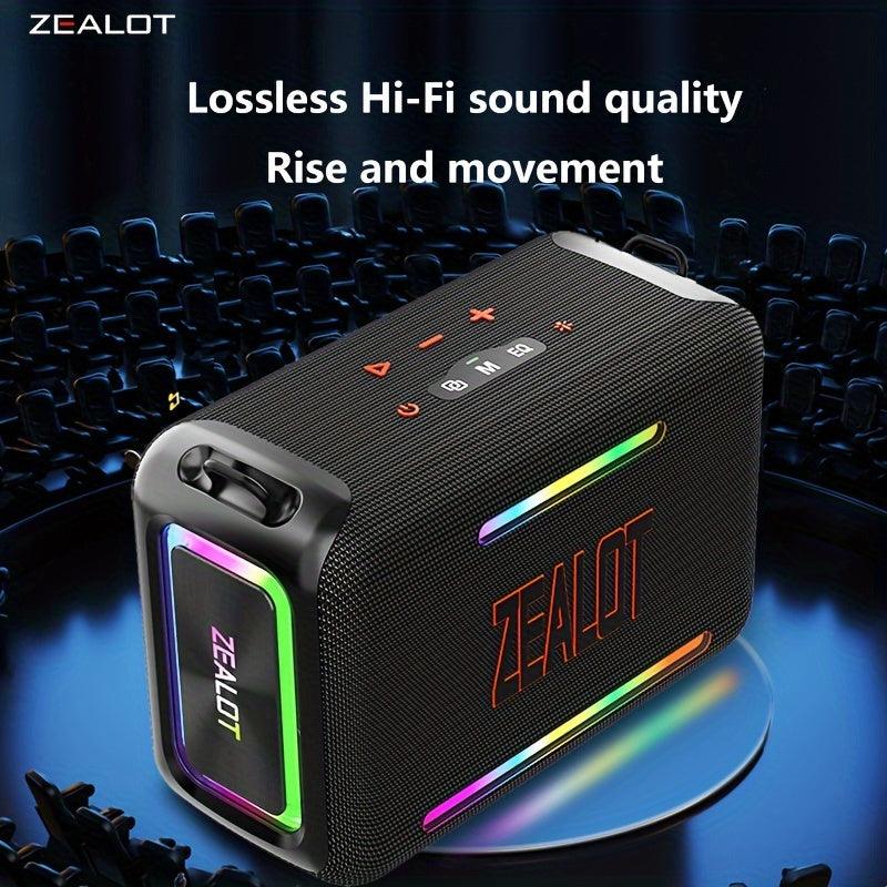 1pc ZEALOT S95 Portable Wireless Speaker, 120W Stereo Sound, 24000mAh Battery, 36H Playtime, IPX-5 Waterproof, Dual Pairing, HiFi Quality, 4 Speaker System, USB Rechargeable, for Home, Car, Outdoor, with App Control & Bass En - al-zeb-store