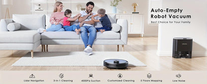 Lubluelu SL60Plus Robot Vacuum with Self-Charging Dock, Hands-Free Operation up to 60 Days, 4000pa Suction, WiFi & Smart App Control, Includes Mop Combo for Efficient Pet Hair & Hard Floor Cleaning, Features Y-Shaped Mopping, - al-zeb-store