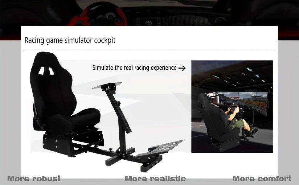 Minneer Racing Cockpit Stable Wheel Stand With Black Seat Adjustable Fit For Logitech G27 G29 G920, Thrustmaster T80 T150 Without Wheel, Pedals, And Shifter - al-zeb-store