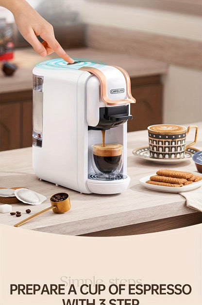 Cafelffe 4-in-1 Espresso Machine - Hot & Cold Automatic Capsule Coffee Maker, 19Bar Pressure, Compatible with Nespresso, Dolce Gusto Pods & ESEpods, Easy Clean, Perfect for Home Kitchen - Ideal Gift for Holidays - al-zeb-store