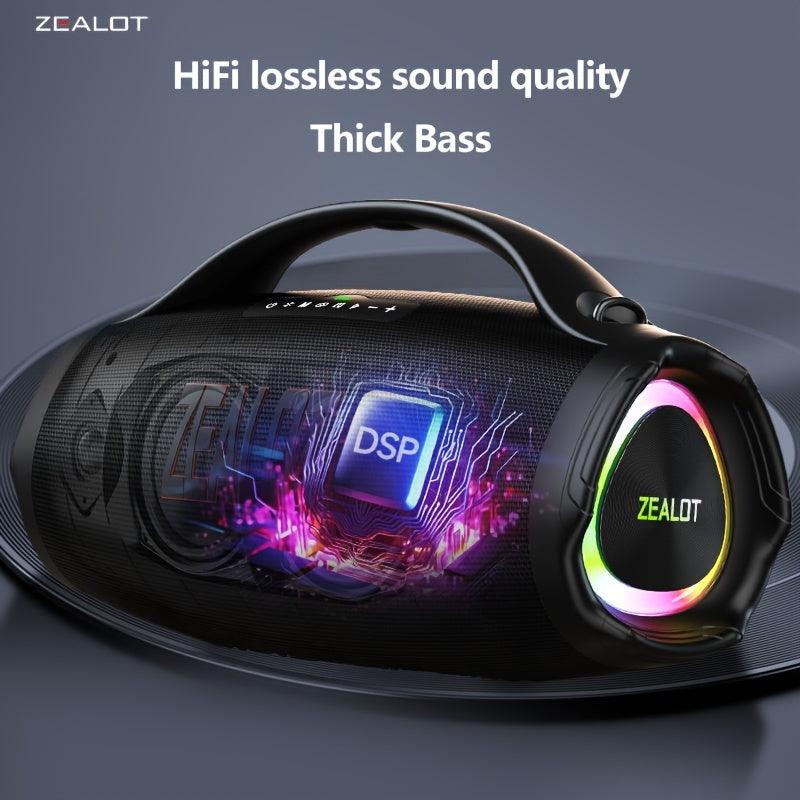 ZEALOT S98 160W Wireless Speakers, DSP Technology, Waterproof IPX 5, Outdoor Portable Subwoofer Speaker, Dual Pairing, Fast Charging, 36000mAh Battery, 60 Hours Playtime Loud Stereo. Charging Cable, Connect with Mobile Phone/ - al-zeb-store