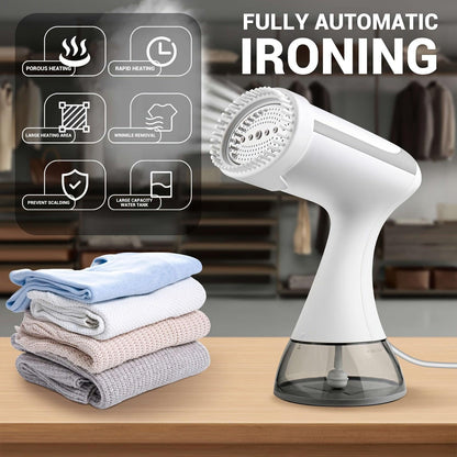 Compact Handheld Garment Steamer - 1500W, Portable Travel Iron for Clothing, Detachable Water Tank, UK Plug, Ideal for Home & Travel Use - al-zeb-store