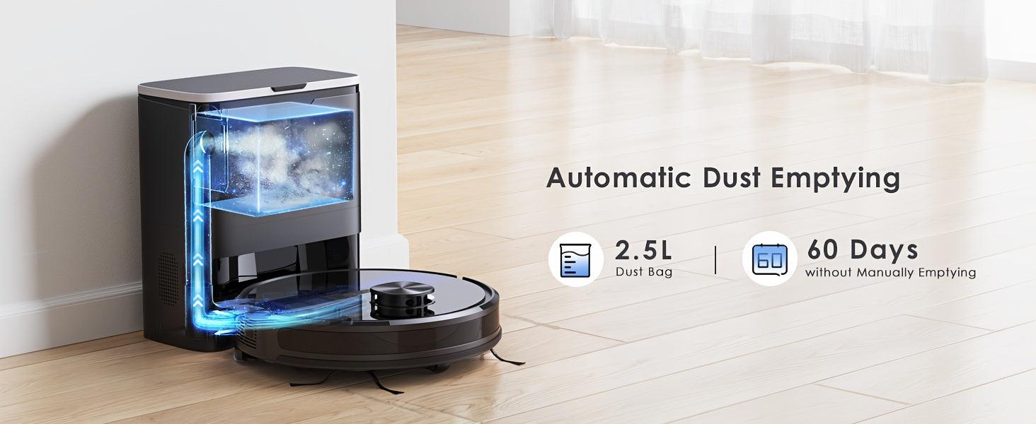 Lubluelu SL60Plus Robot Vacuum with Self-Charging Dock, Hands-Free Operation up to 60 Days, 4000pa Suction, WiFi & Smart App Control, Includes Mop Combo for Efficient Pet Hair & Hard Floor Cleaning, Features Y-Shaped Mopping, - al-zeb-store