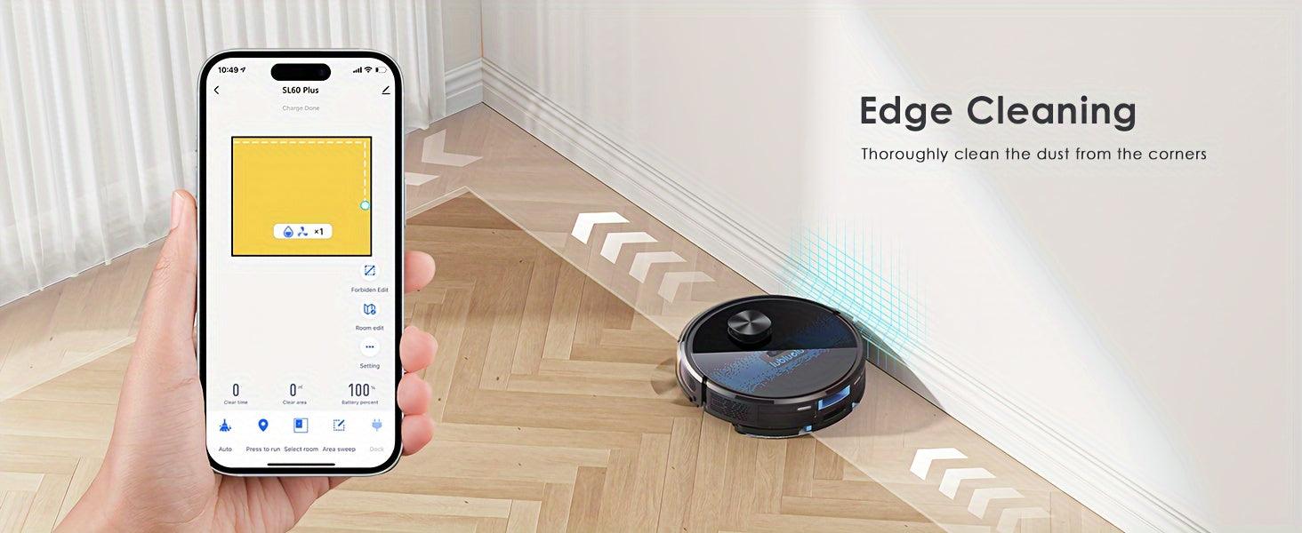 Lubluelu SL60Plus Robot Vacuum with Self-Charging Dock, Hands-Free Operation up to 60 Days, 4000pa Suction, WiFi & Smart App Control, Includes Mop Combo for Efficient Pet Hair & Hard Floor Cleaning, Features Y-Shaped Mopping, - al-zeb-store