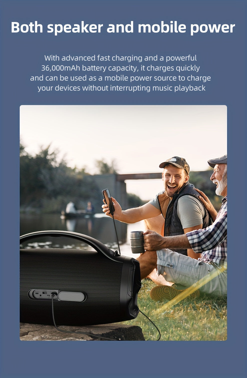 ZEALOT S98 160W High-Power Wireless Speaker with Stunning Subwoofer, 36000mAh Power Bank Function, 3EQ Modes for Unique Sound Experience, RGB Colorful Lighting, TF Card & AUX Playback, TWS Pairing, Ideal for Home Theater, Lar