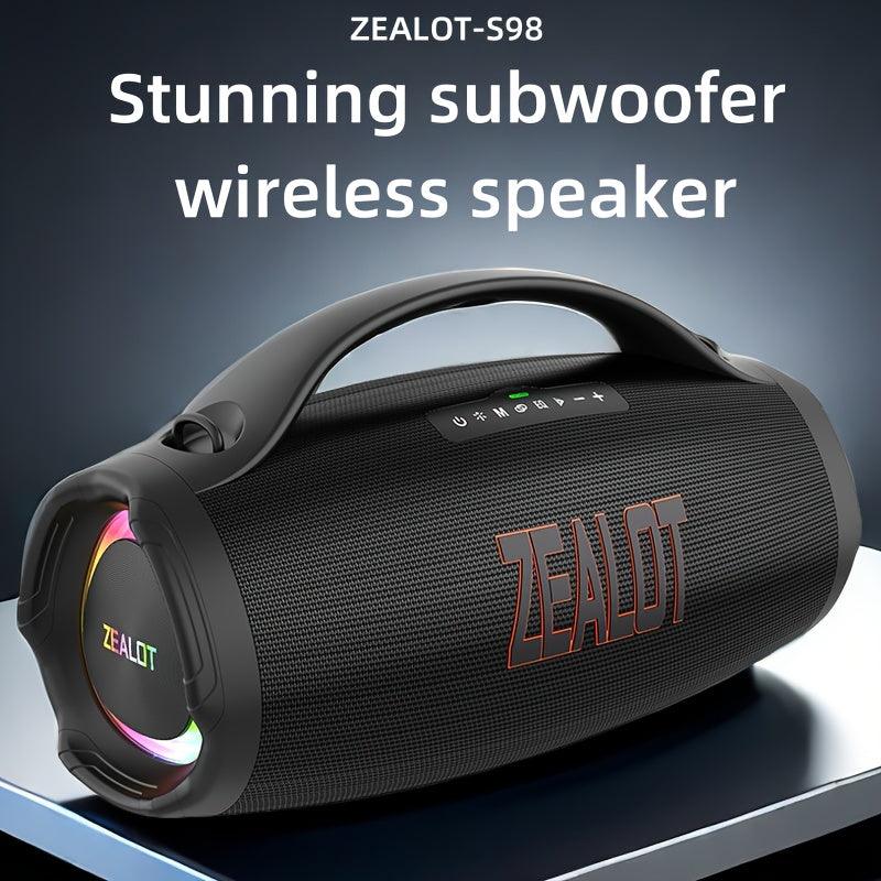 ZEALOT S98 160W High-Power Wireless Speaker with Stunning Subwoofer, 36000mAh Power Bank Function, 3EQ Modes for Unique Sound Experience, RGB Colorful Lighting, TF Card & AUX Playback, TWS Pairing, Ideal for Home Theater, Lar - al-zeb-store