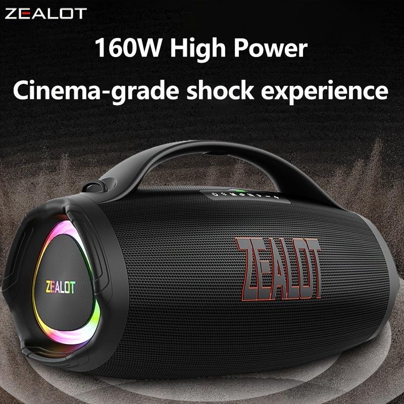 ZEALOT S98 160W Portable Wireless Speaker - IPX5 Waterproof, Dual Pairing, DSP Technology, Fast Charging, 36000mAh Battery for 60 Hours Playtime, Booming Bass, with Type-C & Micro USB Ports - Ideal for Home, Car, Outdoor, Cam - al-zeb-store