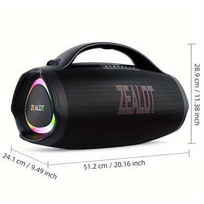 ZEALOT S98 160W High-Power Wireless Speaker with Stunning Subwoofer, 36000mAh Power Bank Function, 3EQ Modes for Unique Sound Experience, RGB Colorful Lighting, TF Card & AUX Playback, TWS Pairing, Ideal for Home Theater, Lar - al-zeb-store