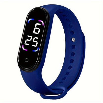 Stylish LED Touch Screen Sports Watch, Silicone Band, Non-Waterproof, Digital Display, Battery Operated, Outdoor Sports Essential Accessories, Men And Women with The Same Temperament Sense - al-zeb-store