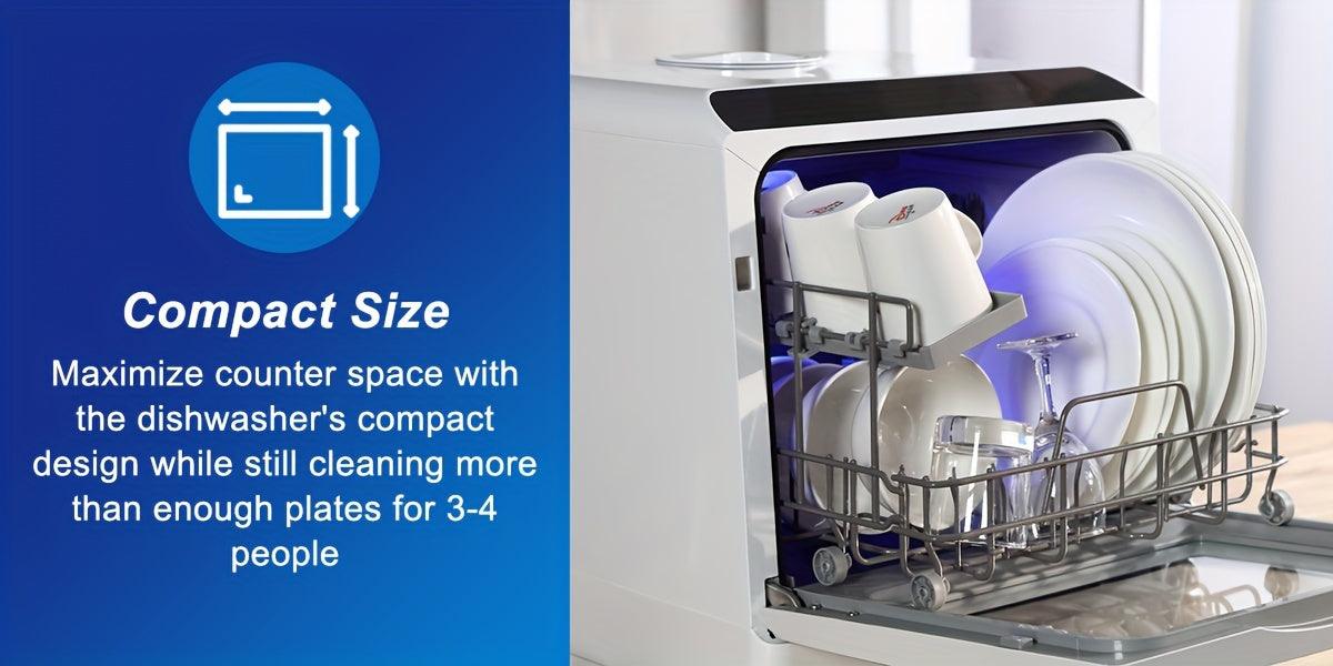 Table Top Dishwasher 6 Programs Mini Dishwasher With Touch Control, Auto-drying, Baby Care & Fruit Wash, Perfect For Small Families, Couples [Energy Class F] - al-zeb-store