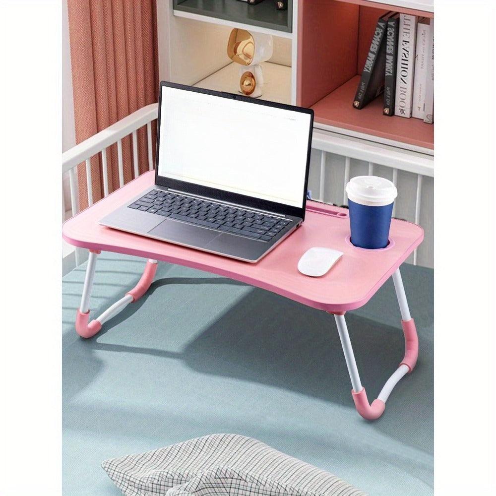 Laptop Bed Table 60 x 40 x 28cm Laptop Table Stand with Foldable Legs& Cup Slot Notebook Stand Computer laptop tray for Sofa Bed - al-zeb-store